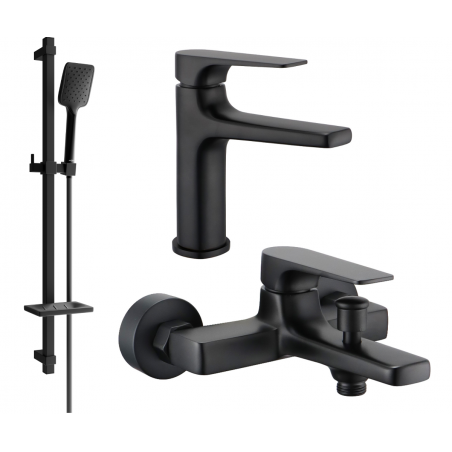 Mexen Lynx DQ62 bathtub set, Black - 745903DQ62-70