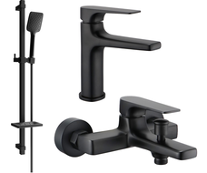 Mexen Lynx DQ62 bathtub set, Black - 745903DQ62-70
