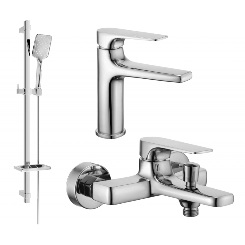 Mexen Lynx DQ40 bathtub set, Chrome - 745903DQ40-00