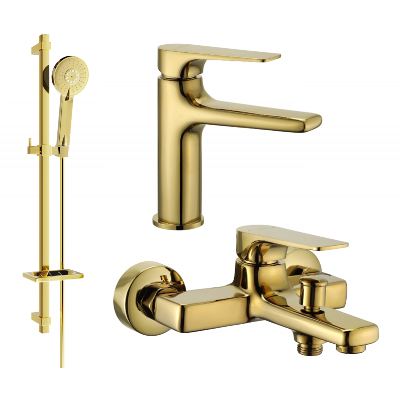 Mexen Lynx DQ40 bath set, gold - 745903DQ40-50