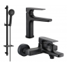 Mexen Lynx DQ40 bath set, black - 745903DQ40-70