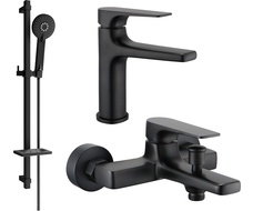 Mexen Lynx DQ40 bath set, black - 745903DQ40-70