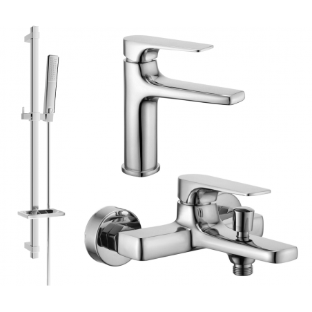 Mexen Lynx DQ72 Bath Set, Chrome - 745903DQ72-00