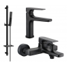 Mexen Lynx DQ72 bathtub set, Black - 745903DQ72-70