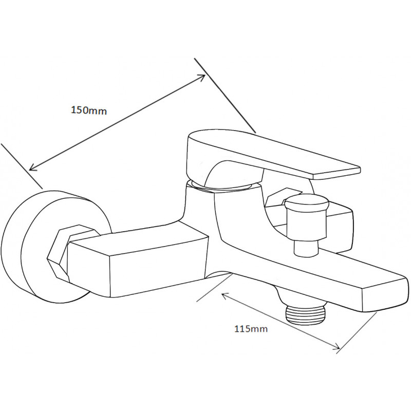 Mexen Lynx DF62 Bathtub Set, Chrome - 745903DF62-00