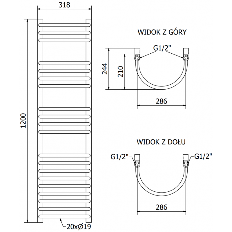 Mexen Eros electric radiator 1200 x 318 mm, 300 W, chrome - W112-1200-318-2300-01