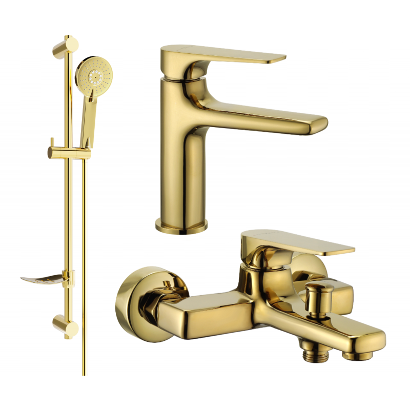 Mexen Lynx DF40 bathtub set, Gold - 745903DF40-50
