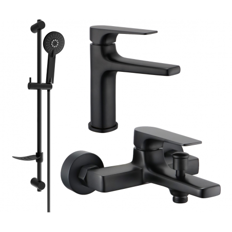 Mexen Lynx DF40 bath set, black - 745903DF40-70