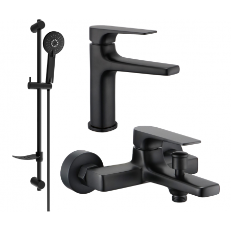 Mexen Lynx DF40 bathtub set, Black - 745903DF40-70