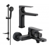 Mexen Lynx DF40 bath set, black - 745903DF40-70