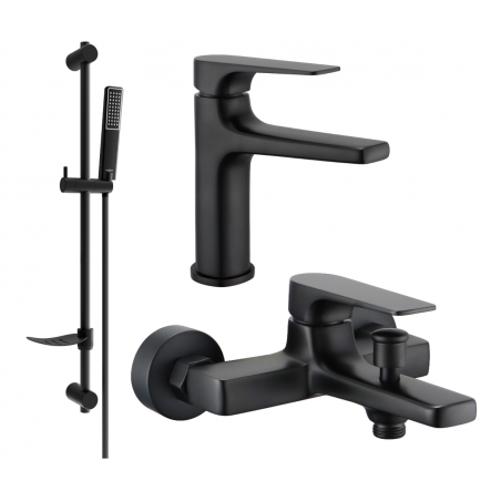 Mexen Lynx DF72 bathtub set, Black - 745903DF72-70