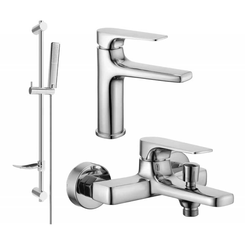 Mexen Lynx DF72 bath set, chrome - 745903DF72-00