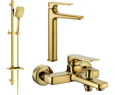 Mexen Lynx DQ62 bathtub set, Gold - 745913DQ62-50