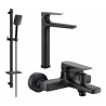 Mexen Lynx DQ62 bathtub set, Black - 745913DQ62-70