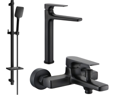 Mexen Lynx DQ62 Bath Set, Black - 745913DQ62-70