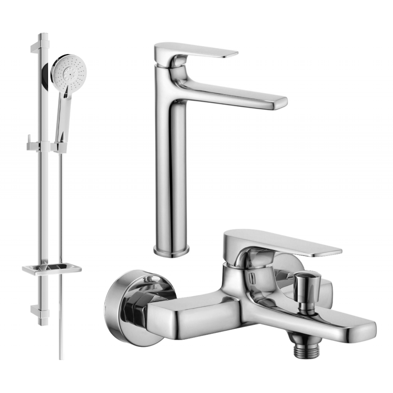 Mexen Lynx DQ40 bathtub set, Chrome - 745913DQ40-00