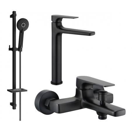 Mexen Lynx DQ40 bathtub set, Black - 745913DQ40-70