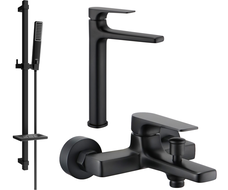 Mexen Lynx DQ72 bath set, black - 745913DQ72-70