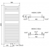 Mexen Pluton electric radiator 1200 x 500 mm, 600 W, black - W106-1200-500-2600-70