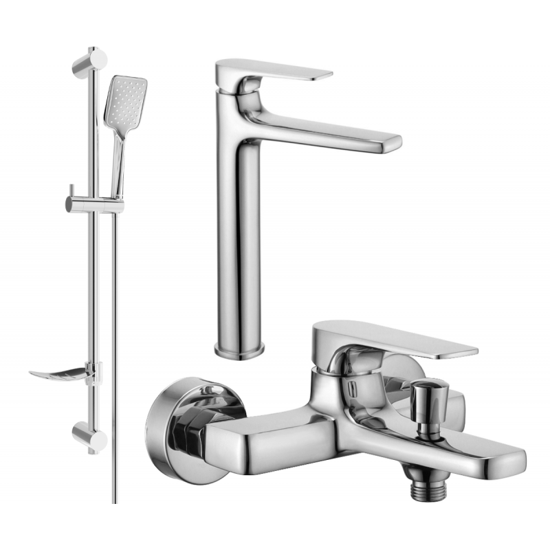 Mexen Lynx DF62 bath set, chrome - 745913DF62-00