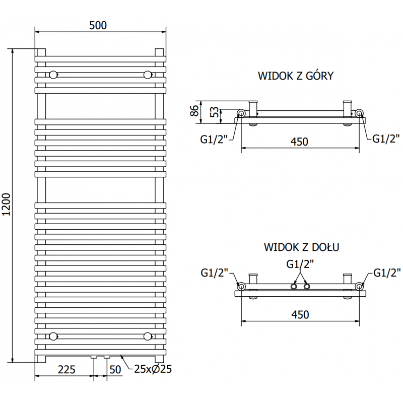 Mexen Sol electric radiator 1200 x 500 mm, 600 W, white - W125-1200-500-2600-20