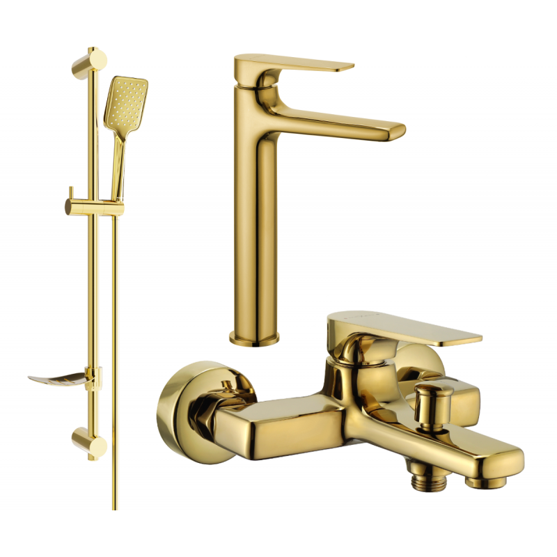 Mexen Lynx DF62 bathtub set, Gold - 745913DF62-50