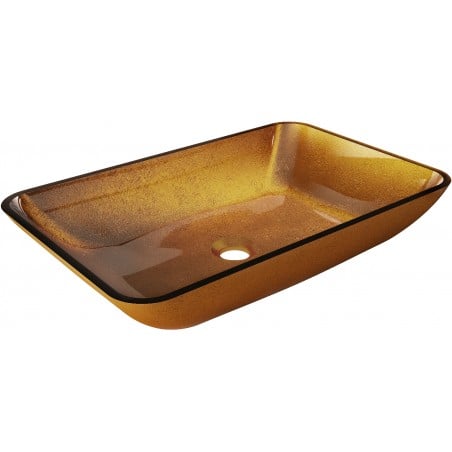 Mexen Megan glass worktop washbasin 56 x 36 cm, gold - 24135650