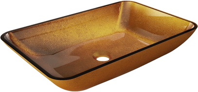 Mexen Megan glass countertop sink 56 x 36 cm, gold - 24135650