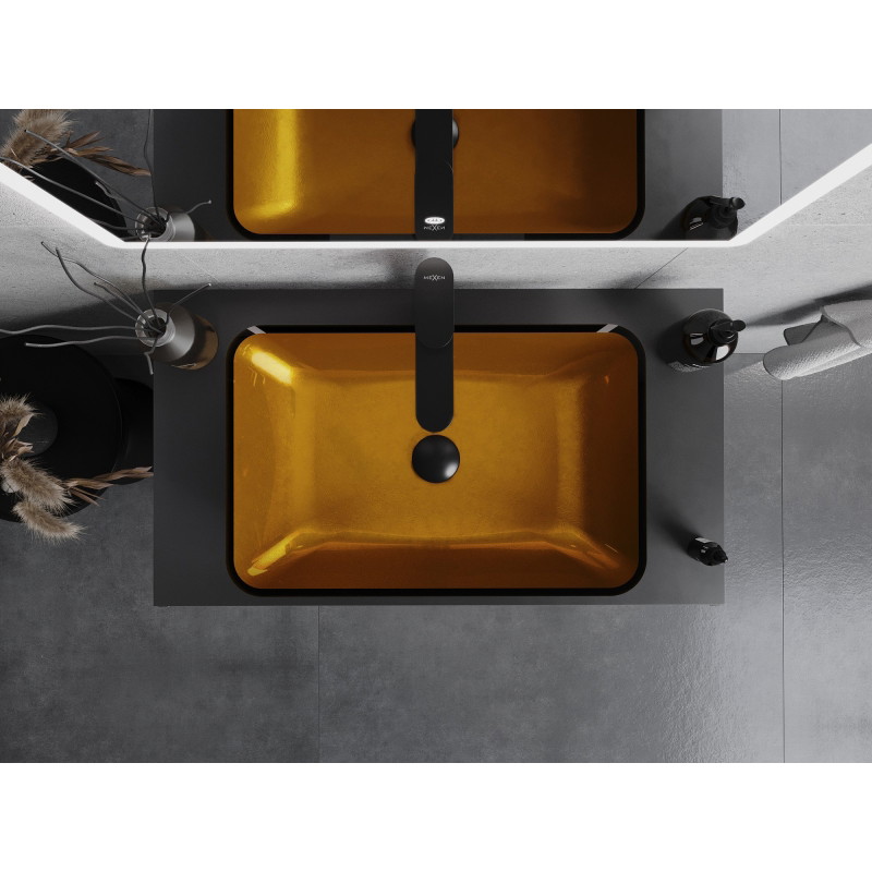 Mexen Megan glass countertop sink 56 x 36 cm, gold - 24135650