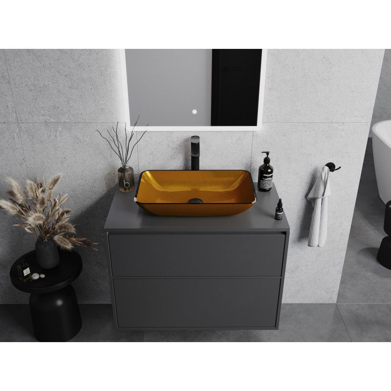 Mexen Megan glass countertop washbasin 56 x 36 cm, gold - 24135650