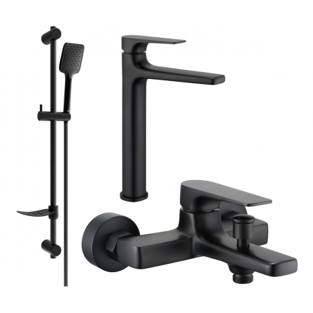 Mexen Lynx DF62 bathtub set, Black - 745913DF62-70