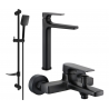 Mexen Lynx DF62 bath set, black - 745913DF62-70