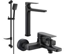 Mexen Lynx DF62 bath set, black - 745913DF62-70