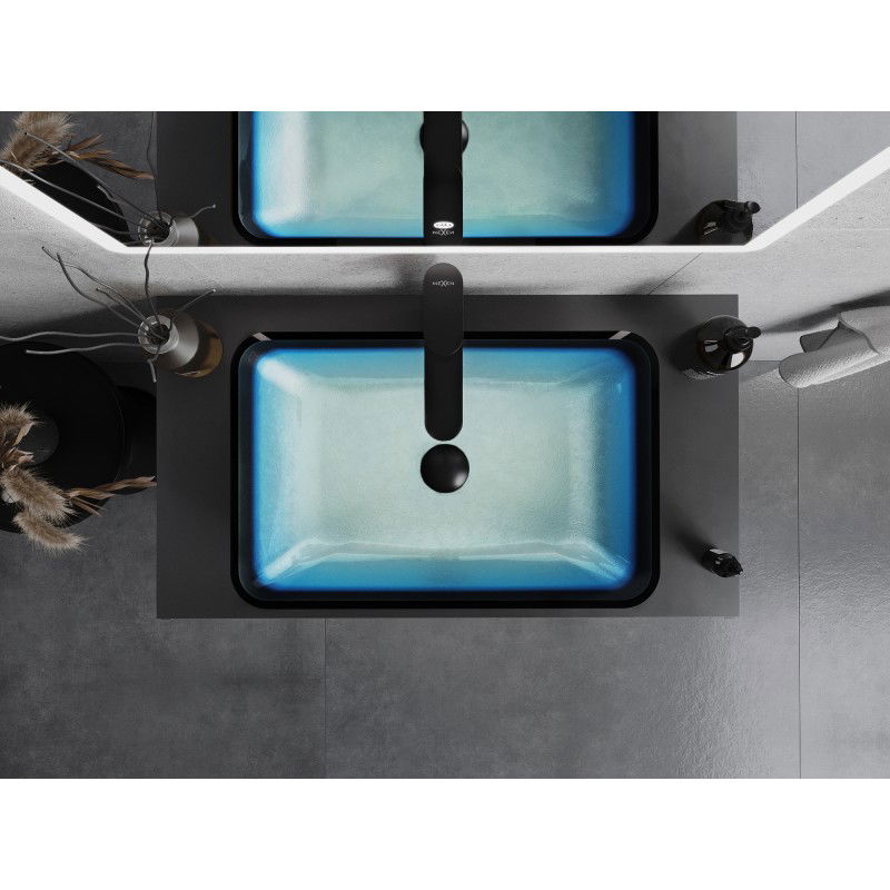 Mexen Megan glass countertop washbasin 56 x 36 cm, blue - 24135647