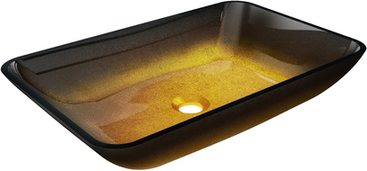 Mexen Megan glass countertop washbasin 56 x 36 cm, dark gold - 24135651