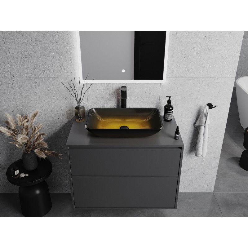 Mexen Megan glass countertop basin 56 x 36 cm, dark gold - 24135651