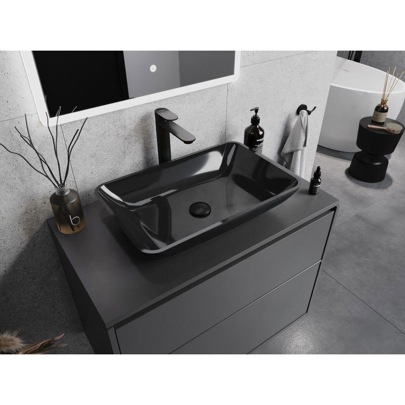 Mexen Megan glass countertop washbasin 56 x 36 cm, black - 24135670