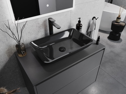 Mexen Megan glass countertop sink 56 x 36 cm, black - 24135670