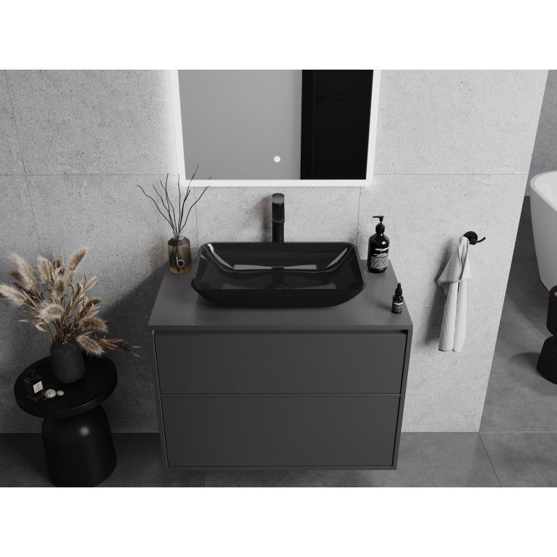 Mexen Megan glass countertop washbasin 56 x 36 cm, black - 24135670