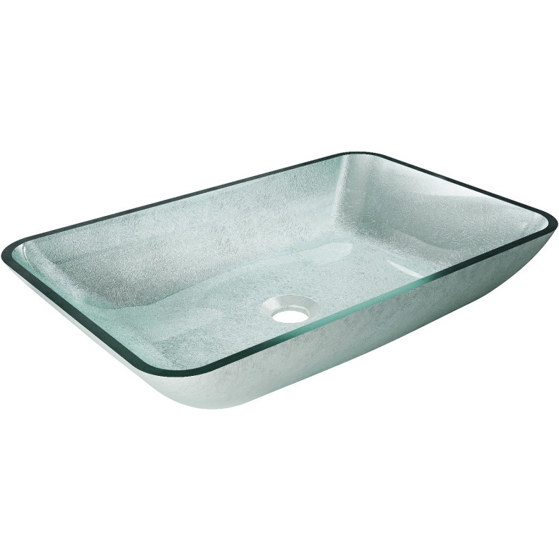 Mexen Megan glass countertop sink 56 x 36 cm, silver - 24135611