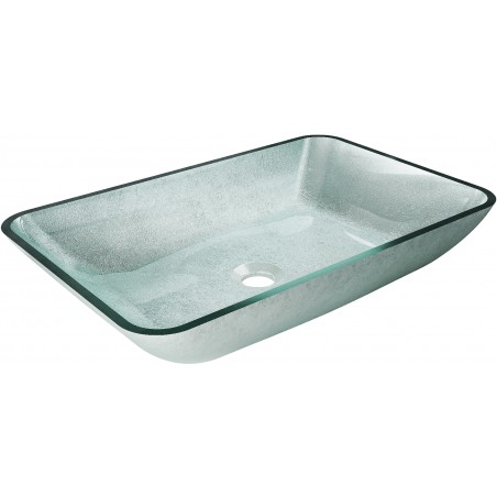 Mexen Megan glass countertop sink 56 x 36 cm, silver - 24135611