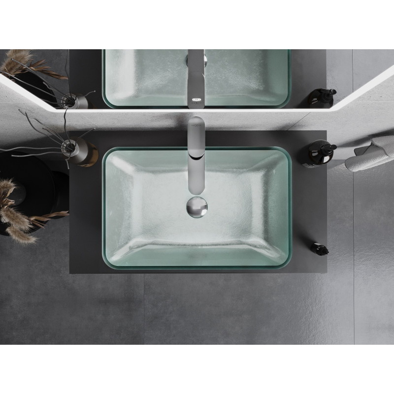 Mexen Megan glass countertop sink 56 x 36 cm, silver - 24135611