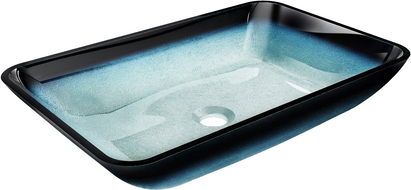 Mexen Megan glass worktop washbasin 56 x 36 cm, Blue - 24135647