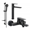 Mexen Lynx DF40 bath set, black - 745913DF40-70