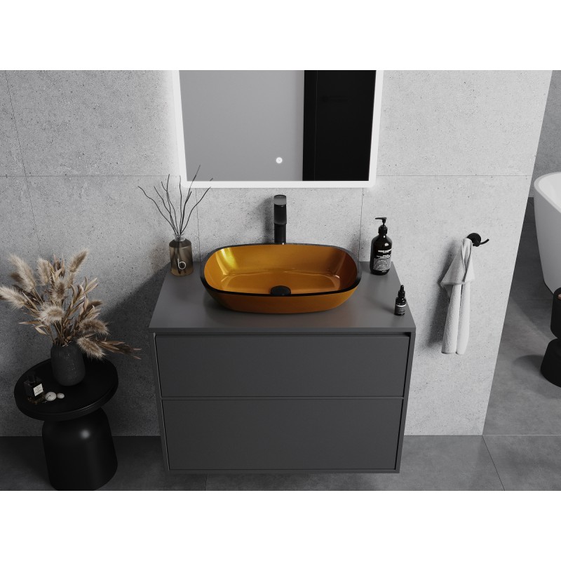 Mexen Araks glass countertop washbasin 54 x 39 cm, gold - 24155450