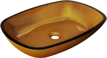 Mexen Araks glass worktop washbasin 54 x 39 cm, gold - 24155450