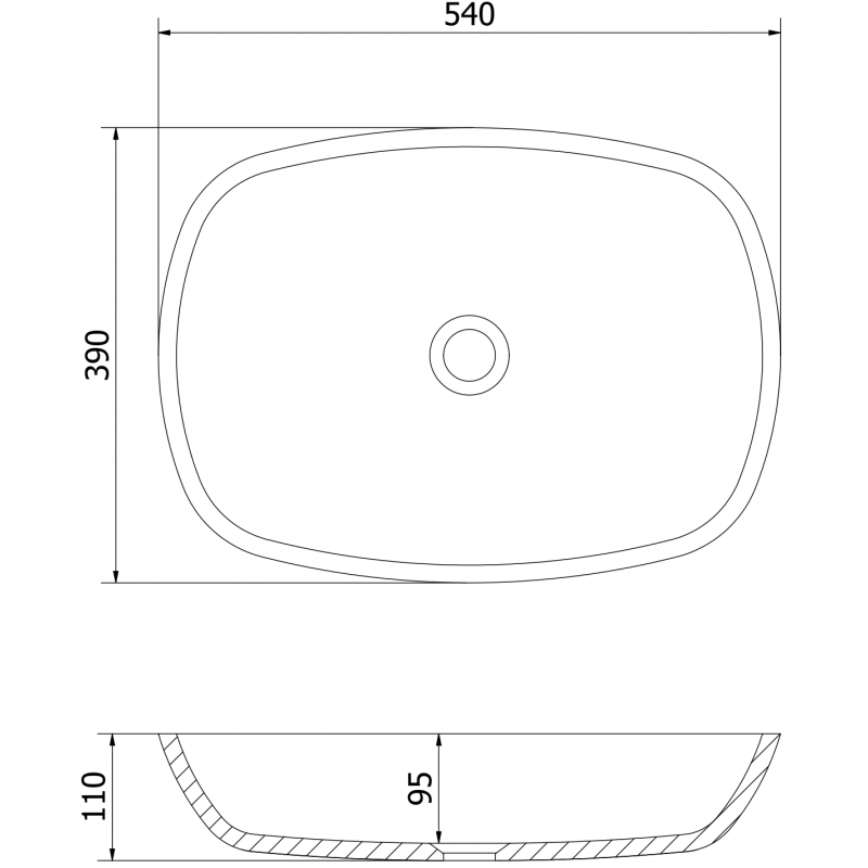 Mexen Araks glass countertop washbasin 54 x 39 cm, gold - 24155450