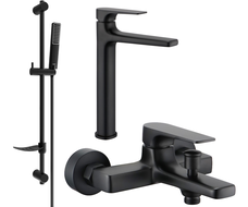Mexen Lynx DF72 bath set, black - 745913DF72-70