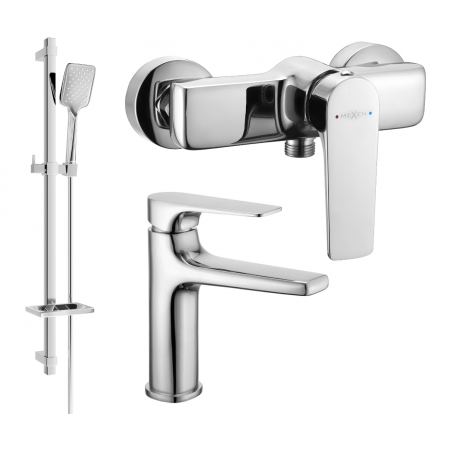 Mexen Lynx DQ62 shower set, Chrome - 745904DQ62-00