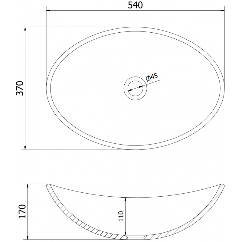 Mexen Sonia glass countertop sink 54 x 37 cm, white - 24145430